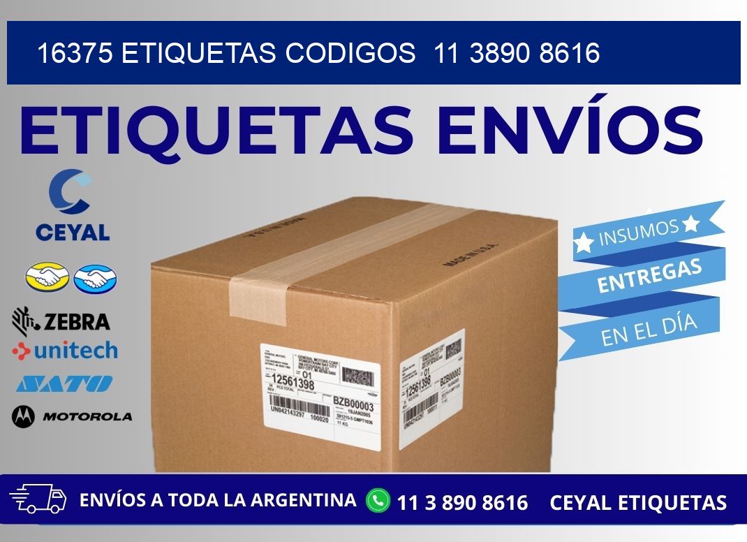 16375 ETIQUETAS CODIGOS 11 3890 8616