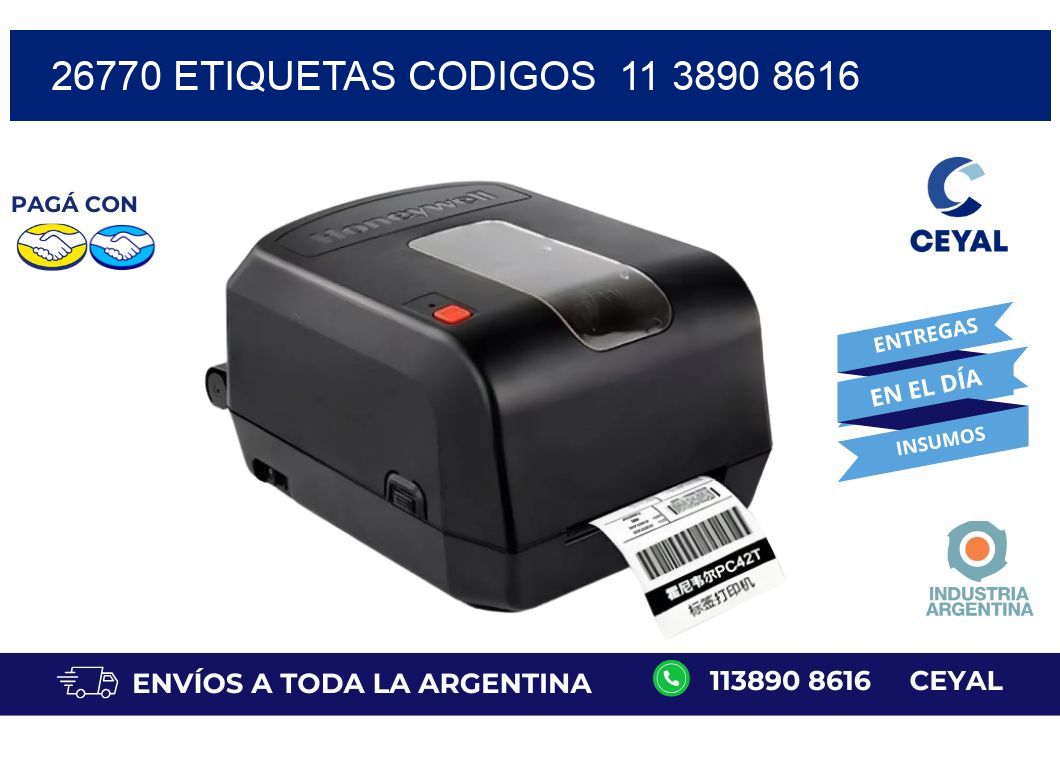 26770 ETIQUETAS CODIGOS  11 3890 8616