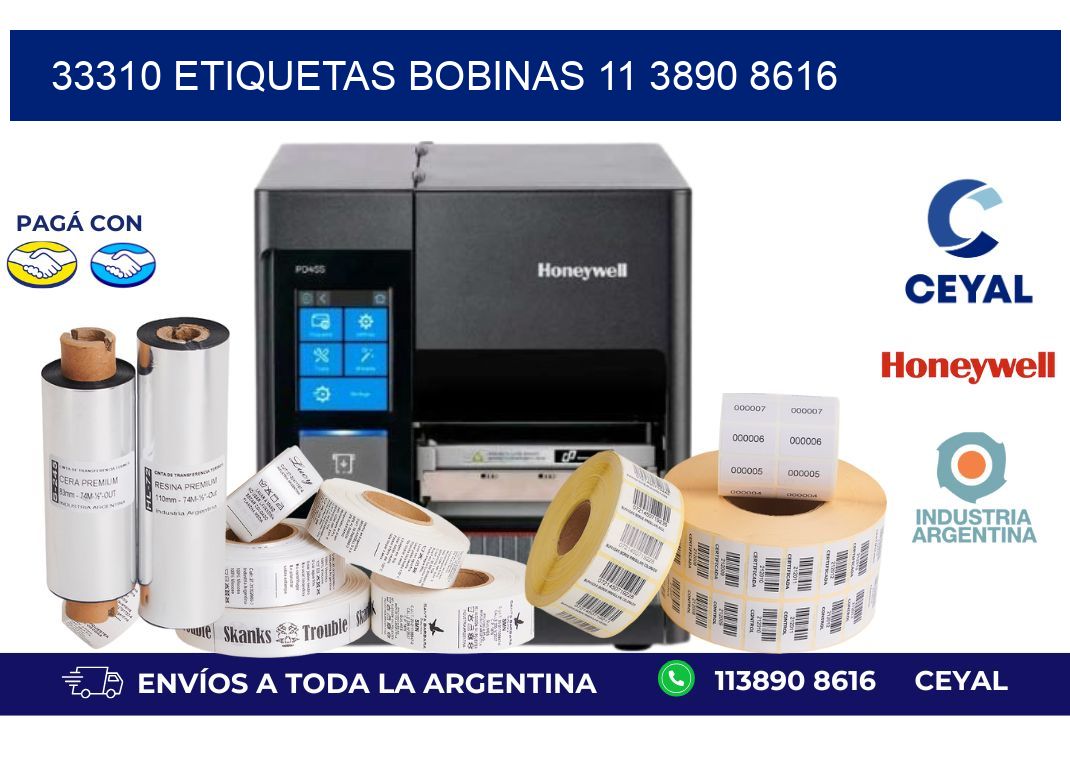 33310 ETIQUETAS BOBINAS 11 3890 8616