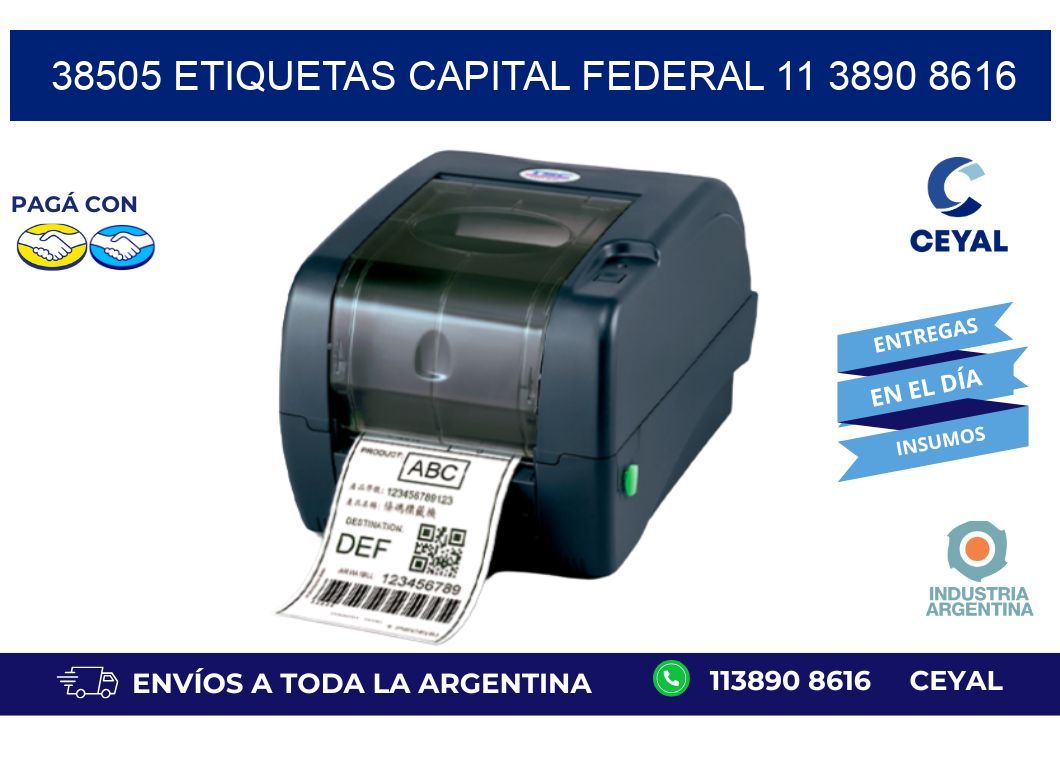 38505 ETIQUETAS CAPITAL FEDERAL 11 3890 8616