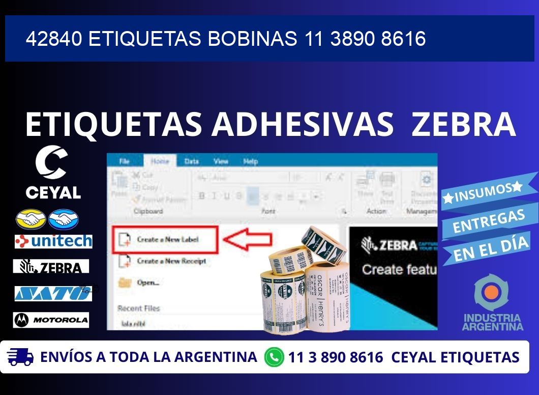 42840 ETIQUETAS BOBINAS 11 3890 8616