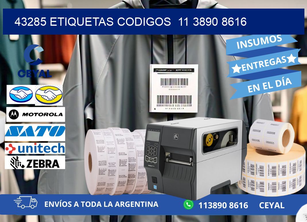 43285 ETIQUETAS CODIGOS 11 3890 8616