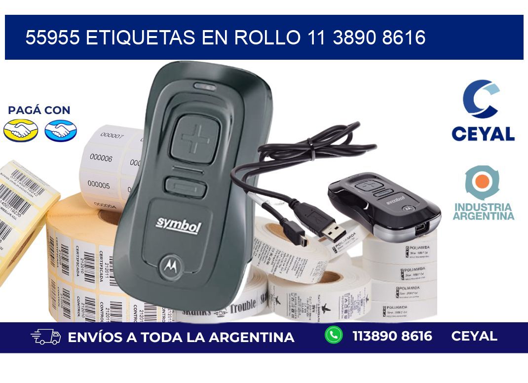 55955 ETIQUETAS EN ROLLO 11 3890 8616