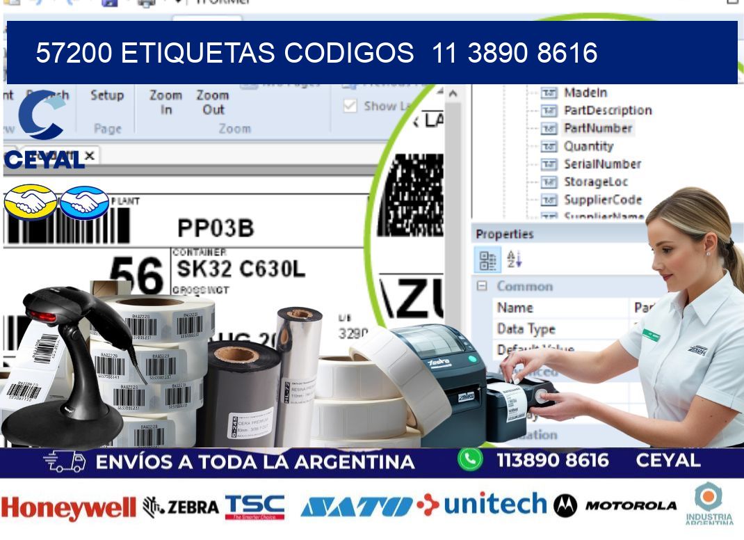 57200 ETIQUETAS CODIGOS  11 3890 8616