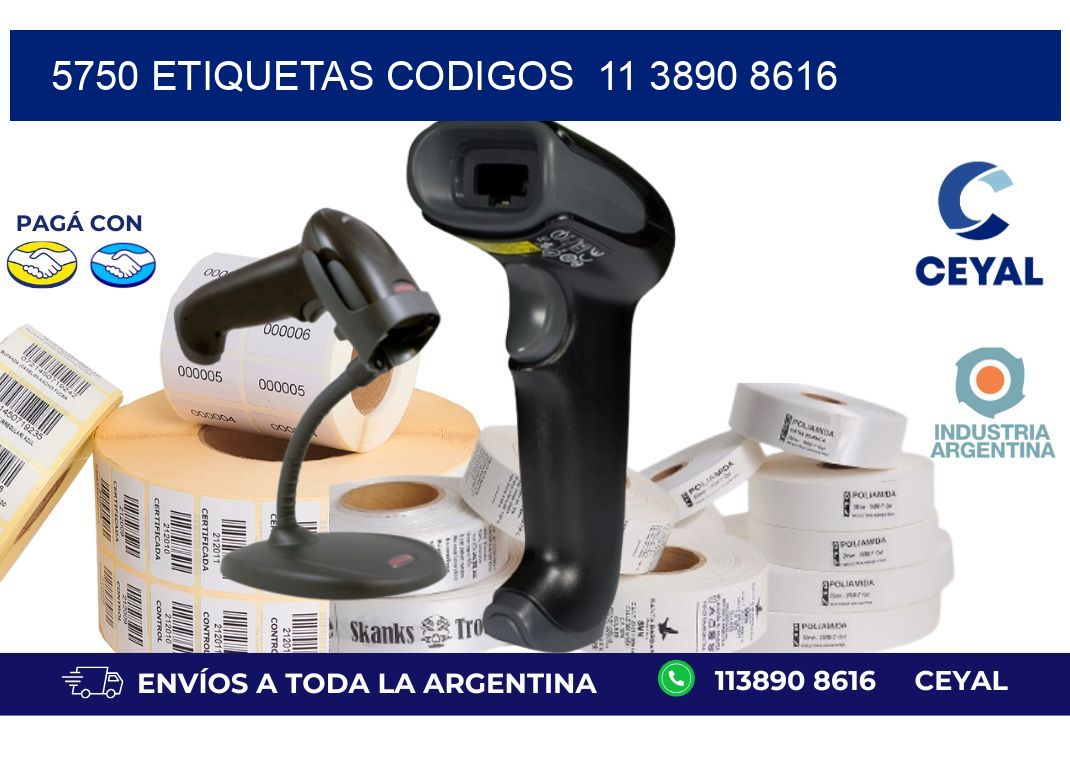 5750 ETIQUETAS CODIGOS  11 3890 8616