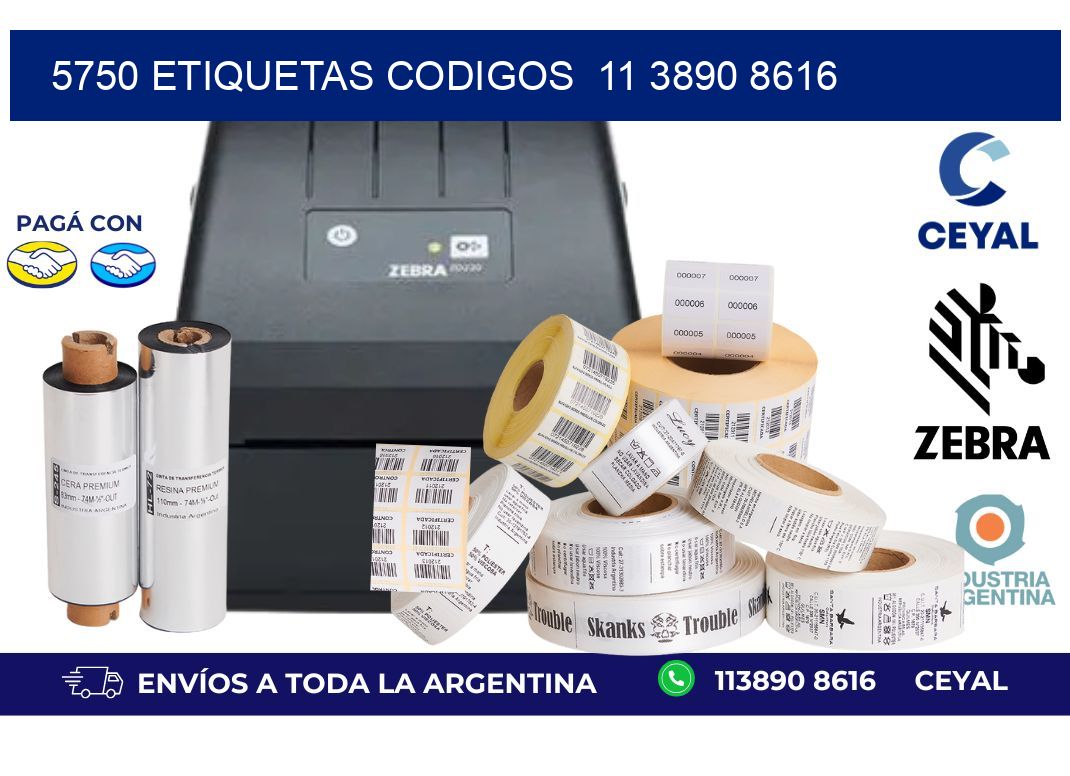 5750 ETIQUETAS CODIGOS  11 3890 8616