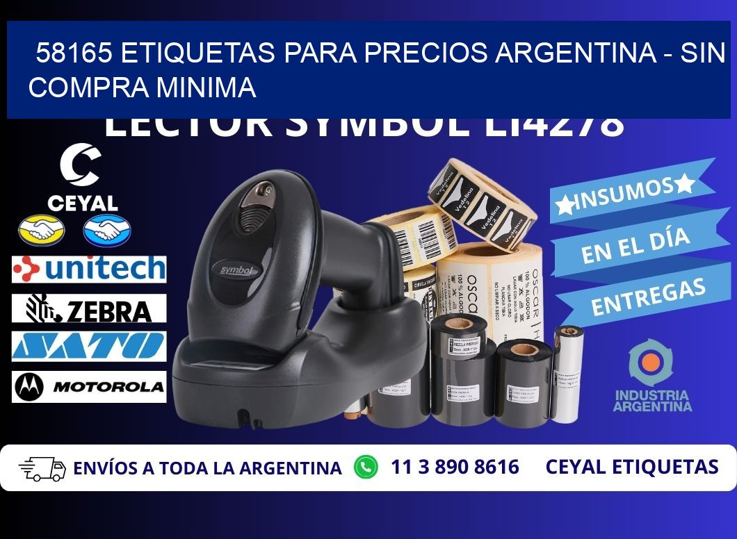 58165 ETIQUETAS PARA PRECIOS ARGENTINA - SIN COMPRA MINIMA