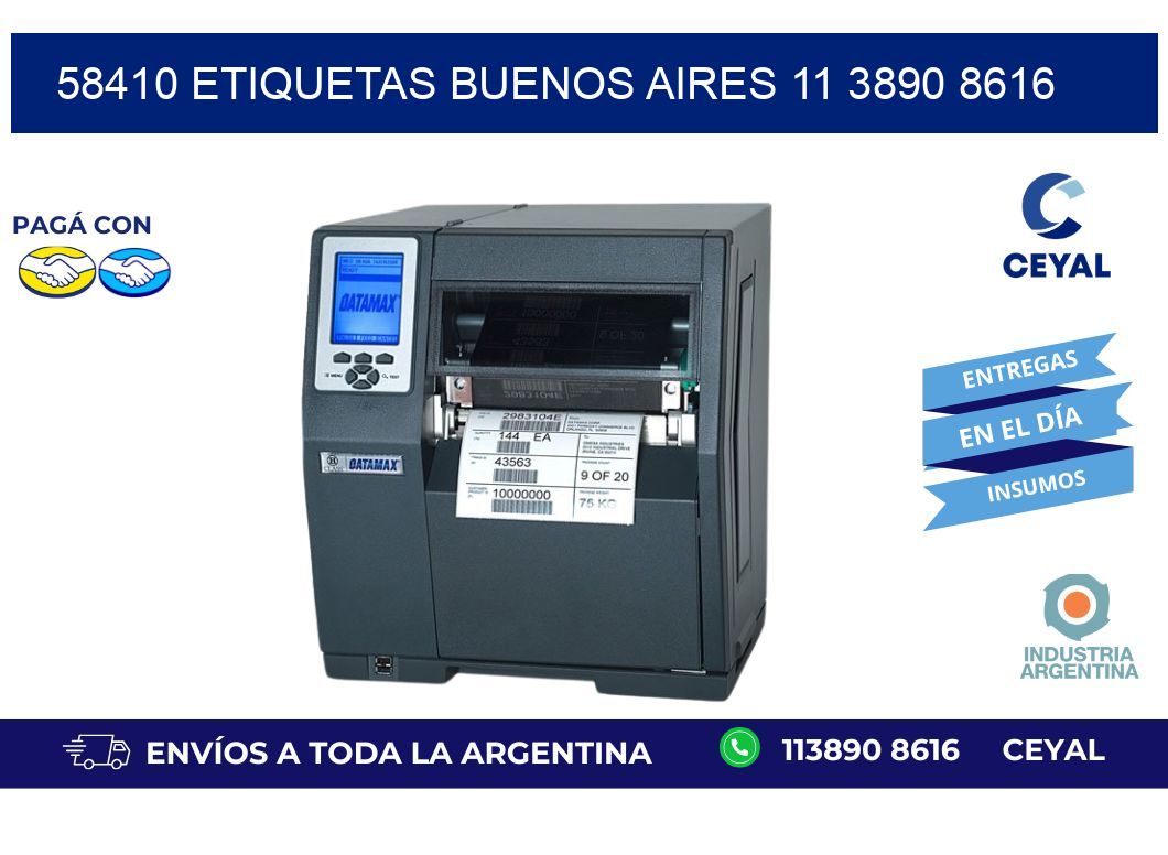 58410 ETIQUETAS BUENOS AIRES 11 3890 8616