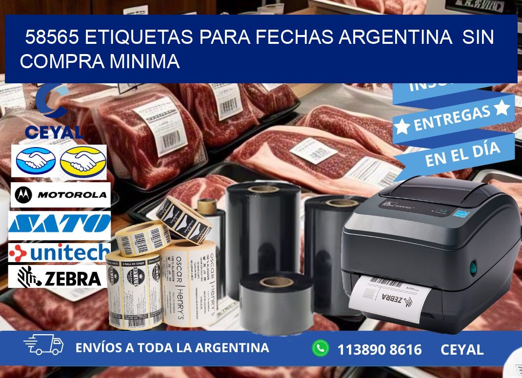 58565 ETIQUETAS PARA FECHAS ARGENTINA  SIN COMPRA MINIMA