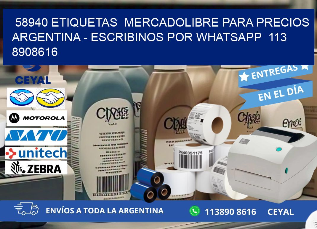 58940 ETIQUETAS MERCADOLIBRE PARA PRECIOS ARGENTINA - ESCRIBINOS POR WHATSAPP 113 8908616