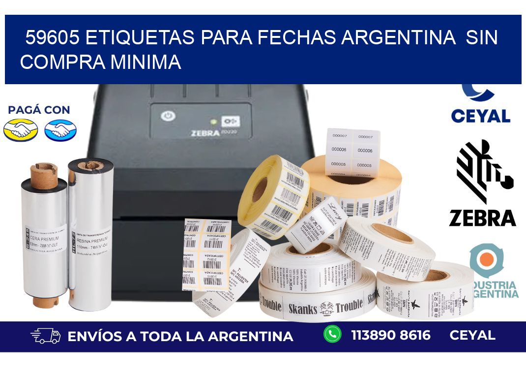 59605 ETIQUETAS PARA FECHAS ARGENTINA  SIN COMPRA MINIMA