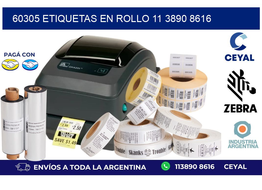 60305 ETIQUETAS EN ROLLO 11 3890 8616
