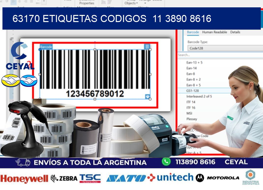 63170 ETIQUETAS CODIGOS  11 3890 8616