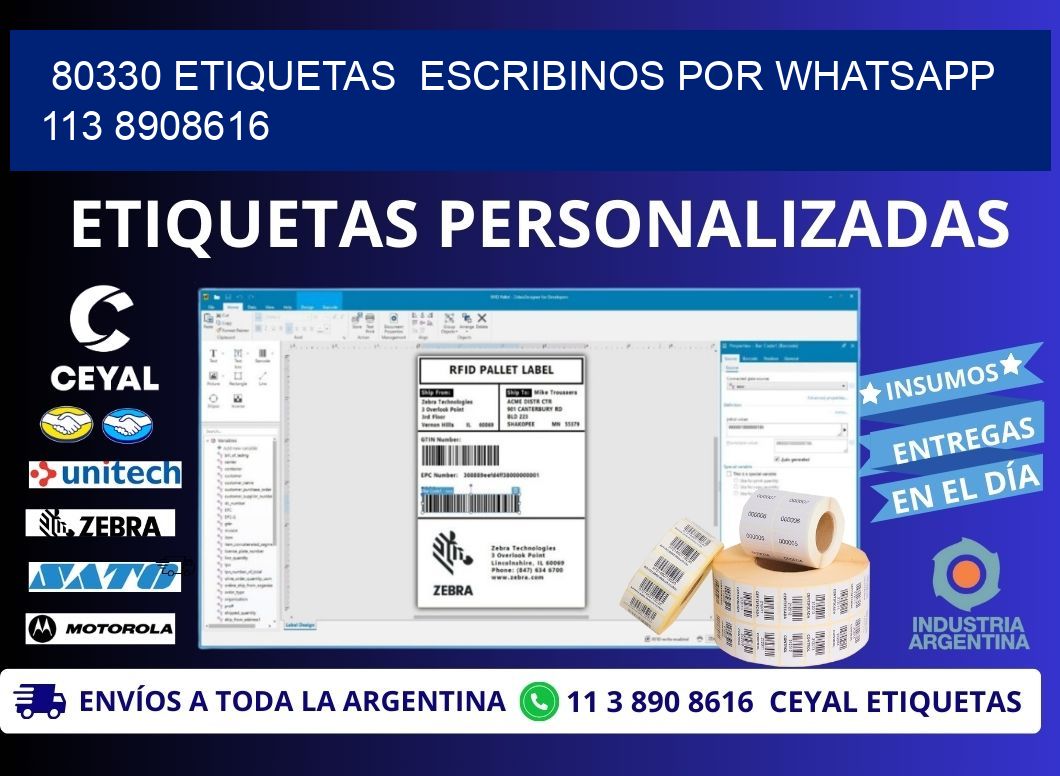 80330 ETIQUETAS  ESCRIBINOS POR WHATSAPP  113 8908616