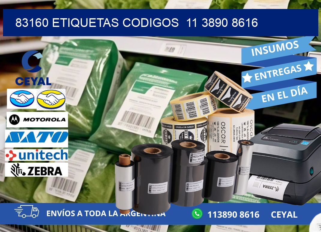 83160 ETIQUETAS CODIGOS  11 3890 8616