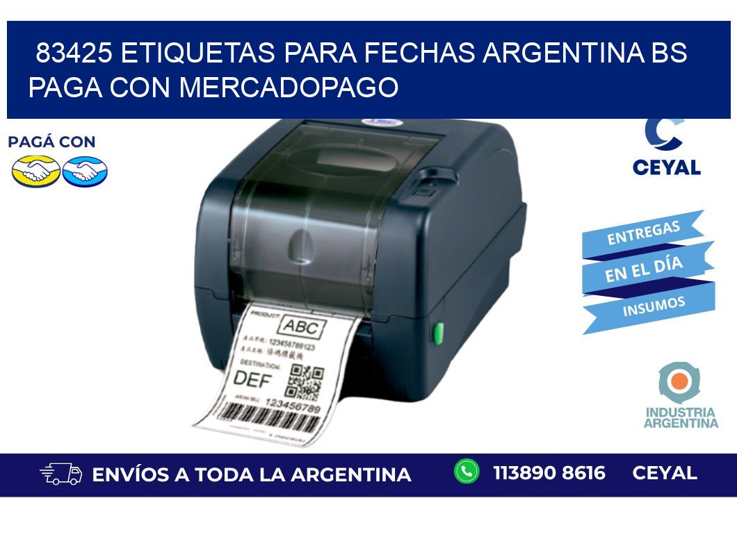 83425 ETIQUETAS PARA FECHAS ARGENTINA BS PAGA CON MERCADOPAGO