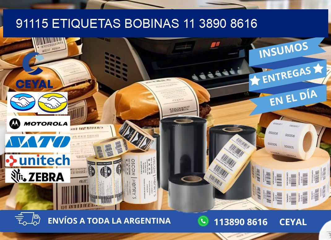 91115 ETIQUETAS BOBINAS 11 3890 8616
