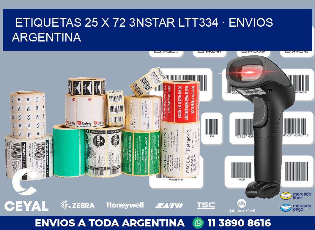 ETIQUETAS 25 x 72 3NSTAR LTT334 · ENVIOS ARGENTINA