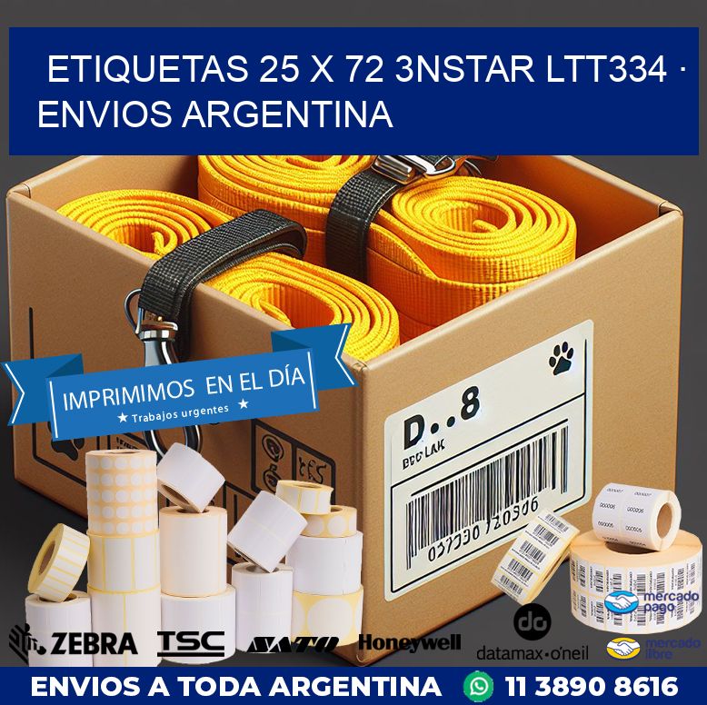 ETIQUETAS 25 x 72 3NSTAR LTT334 · ENVIOS ARGENTINA