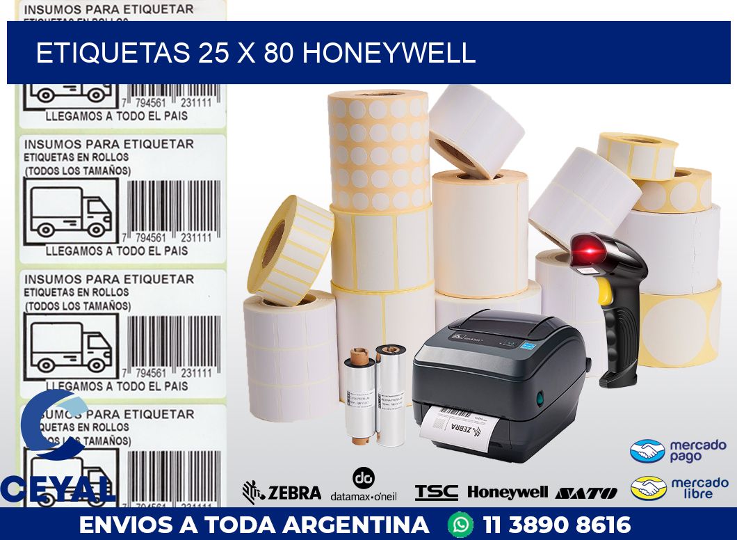 ETIQUETAS 25 x 80 HONEYWELL