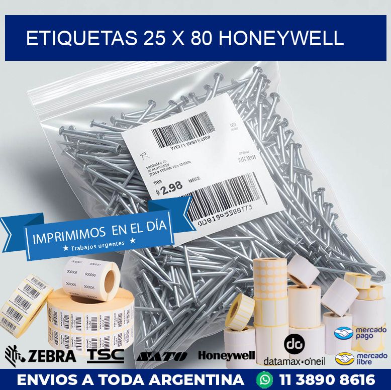 ETIQUETAS 25 x 80 HONEYWELL