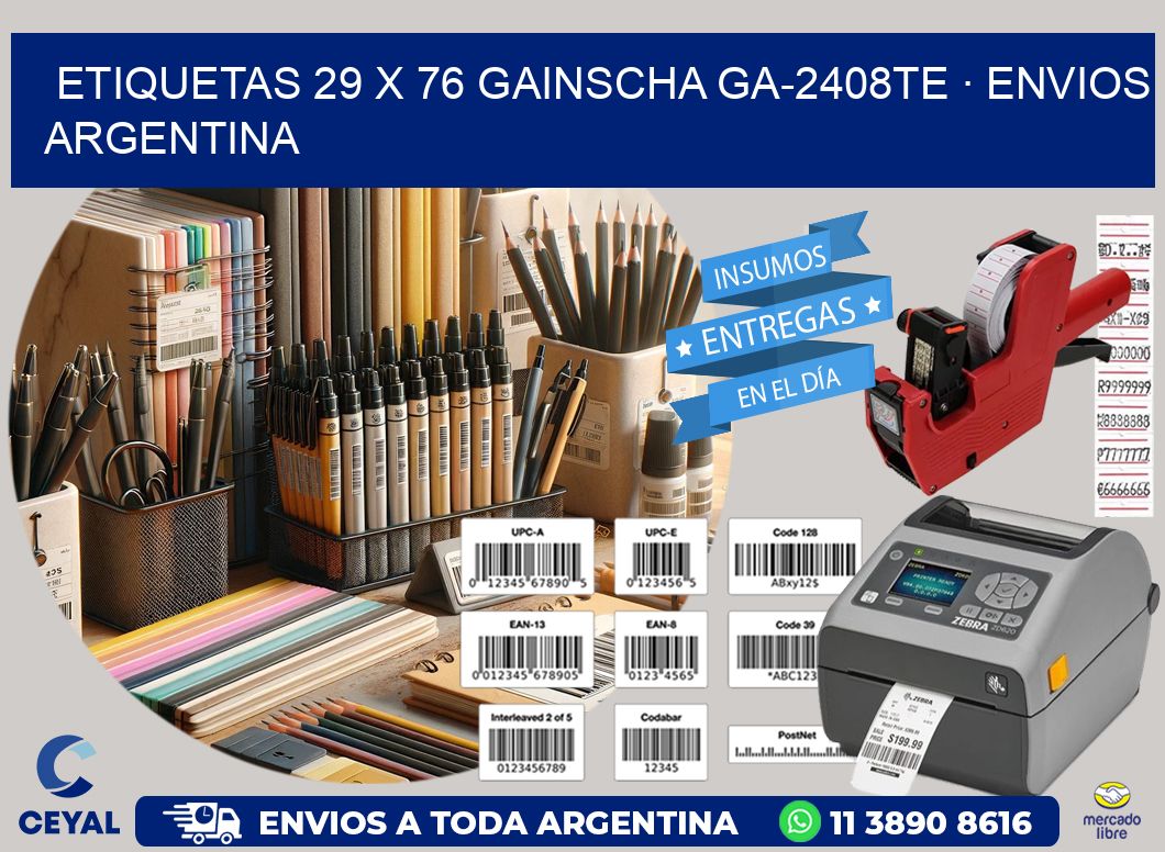 ETIQUETAS 29 x 76 GAINSCHA GA-2408TE · ENVIOS ARGENTINA