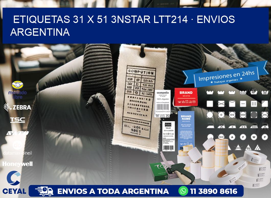 ETIQUETAS 31 x 51 3NSTAR LTT214 · ENVIOS ARGENTINA