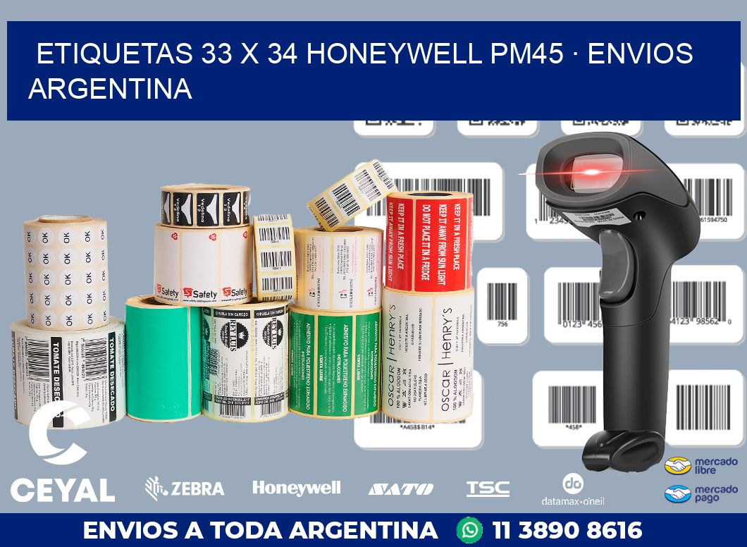 ETIQUETAS 33 x 34 HONEYWELL PM45 · ENVIOS ARGENTINA