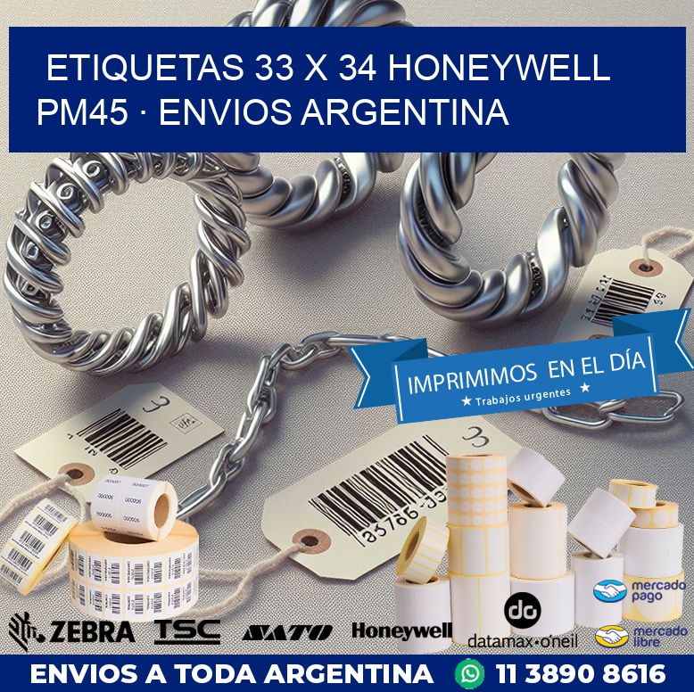 ETIQUETAS 33 x 34 HONEYWELL PM45 · ENVIOS ARGENTINA