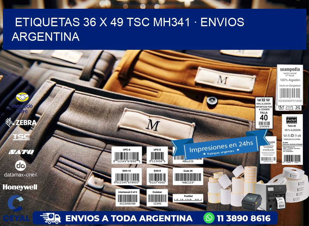 ETIQUETAS 36 x 49 TSC MH341 · ENVIOS ARGENTINA