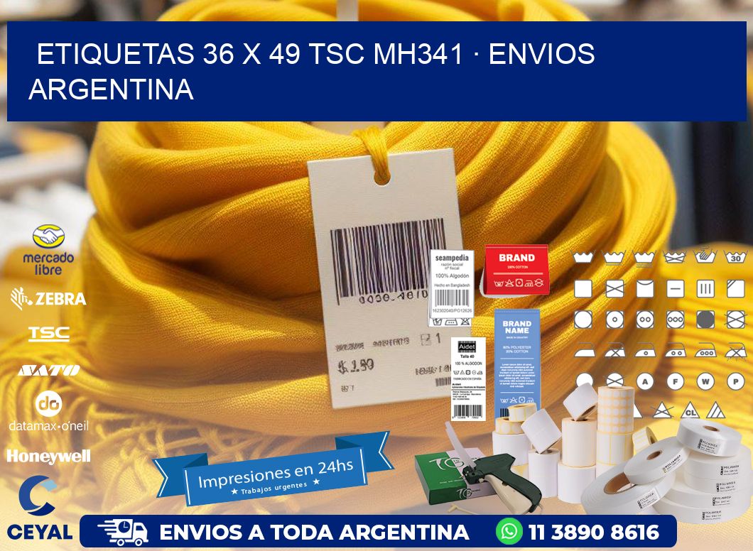 ETIQUETAS 36 x 49 TSC MH341 · ENVIOS ARGENTINA