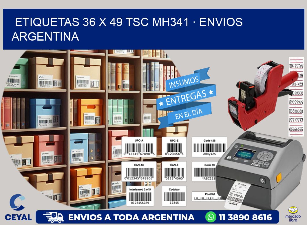 ETIQUETAS 36 x 49 TSC MH341 · ENVIOS ARGENTINA