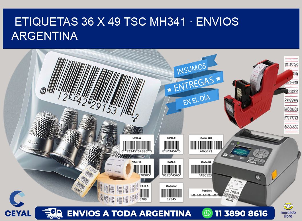 ETIQUETAS 36 x 49 TSC MH341 · ENVIOS ARGENTINA