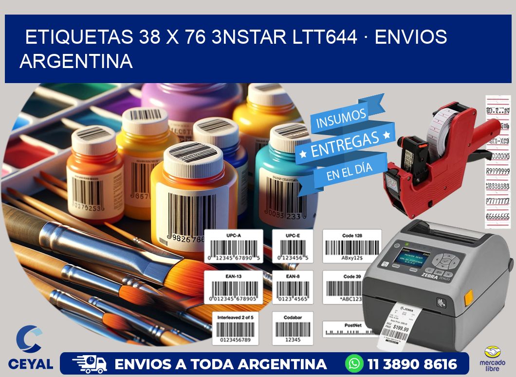 ETIQUETAS 38 x 76 3NSTAR LTT644 · ENVIOS ARGENTINA