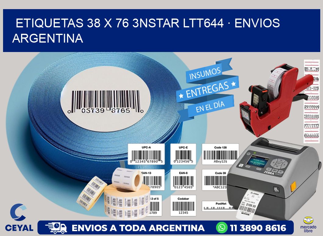 ETIQUETAS 38 x 76 3NSTAR LTT644 · ENVIOS ARGENTINA