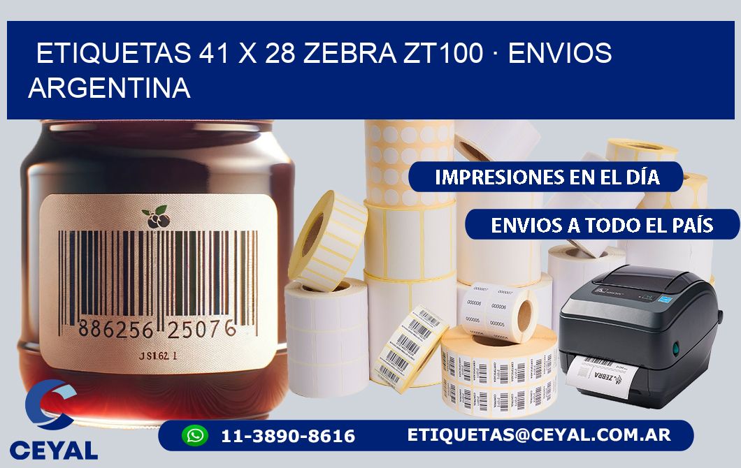 ETIQUETAS 41 x 28 ZEBRA ZT100 · ENVIOS ARGENTINA