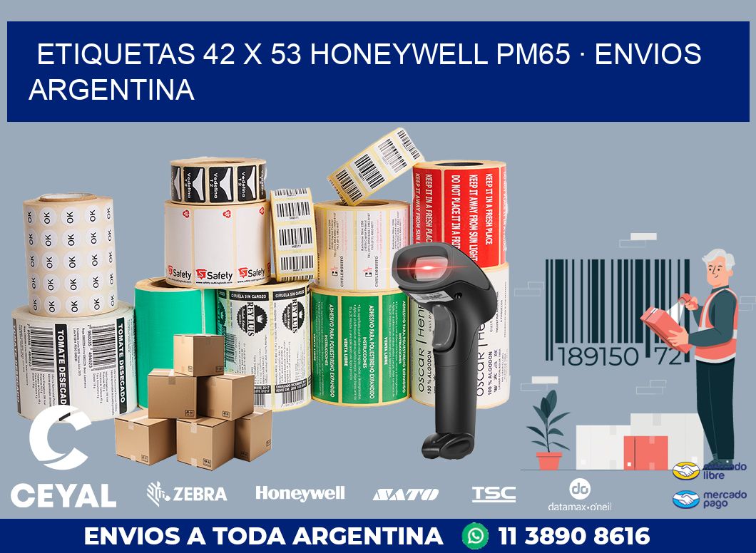 ETIQUETAS 42 x 53 HONEYWELL PM65 · ENVIOS ARGENTINA
