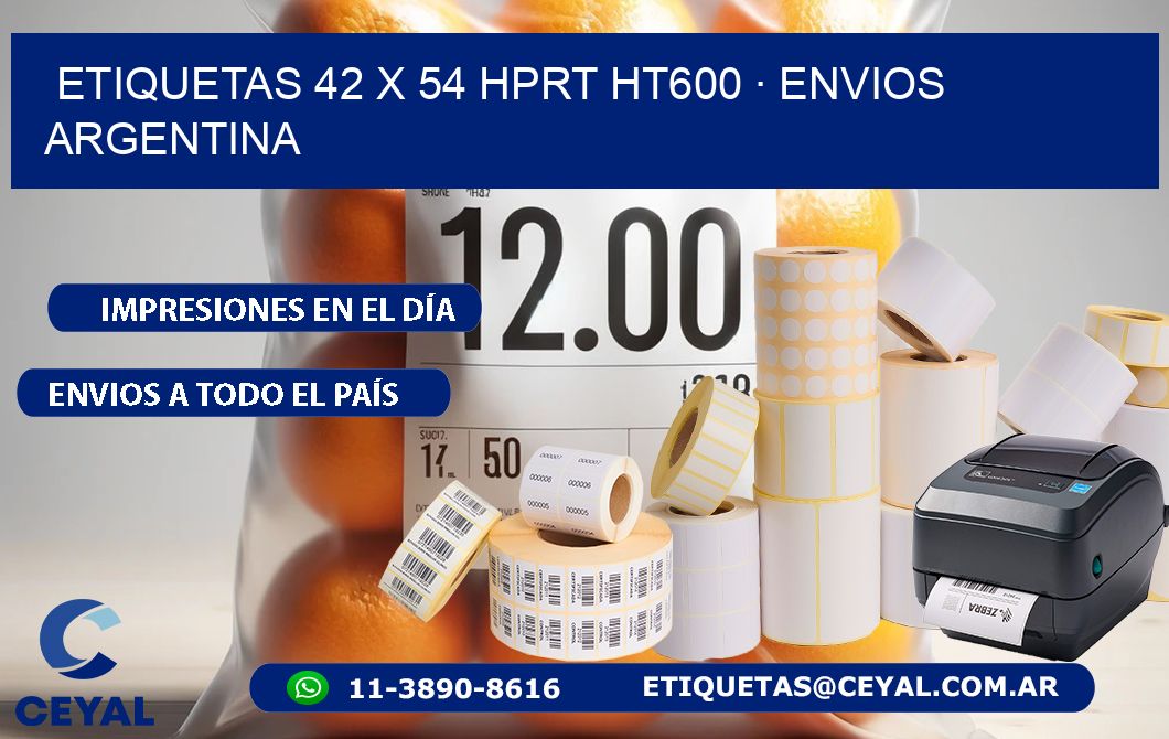 ETIQUETAS 42 x 54 HPRT HT600 · ENVIOS ARGENTINA