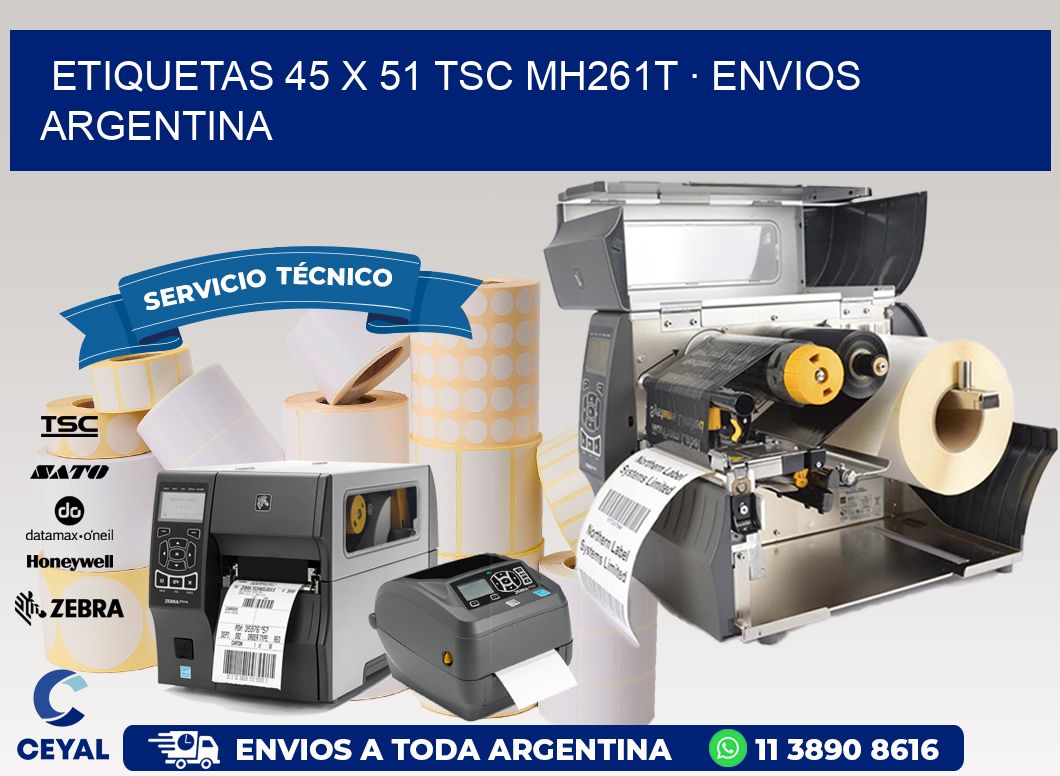 ETIQUETAS 45 x 51 TSC MH261T · ENVIOS ARGENTINA