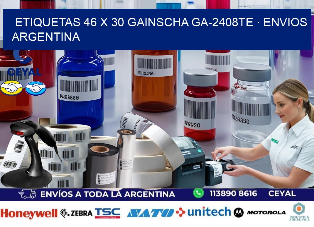ETIQUETAS 46 x 30 GAINSCHA GA-2408TE · ENVIOS ARGENTINA