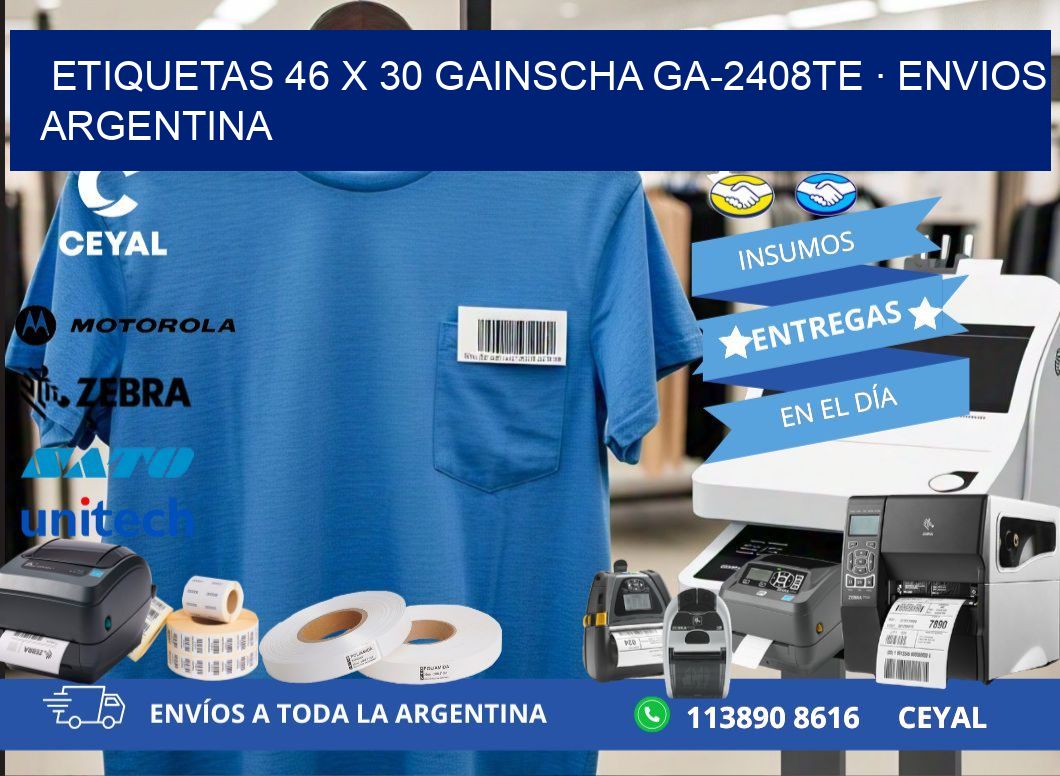 ETIQUETAS 46 x 30 GAINSCHA GA-2408TE · ENVIOS ARGENTINA