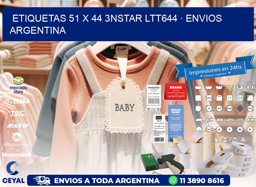 ETIQUETAS 51 x 44 3NSTAR LTT644 · ENVIOS ARGENTINA