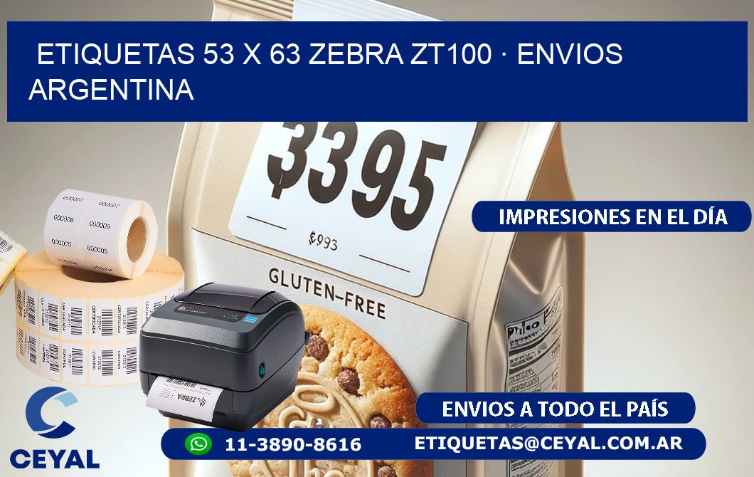 ETIQUETAS 53 x 63 ZEBRA ZT100 · ENVIOS ARGENTINA
