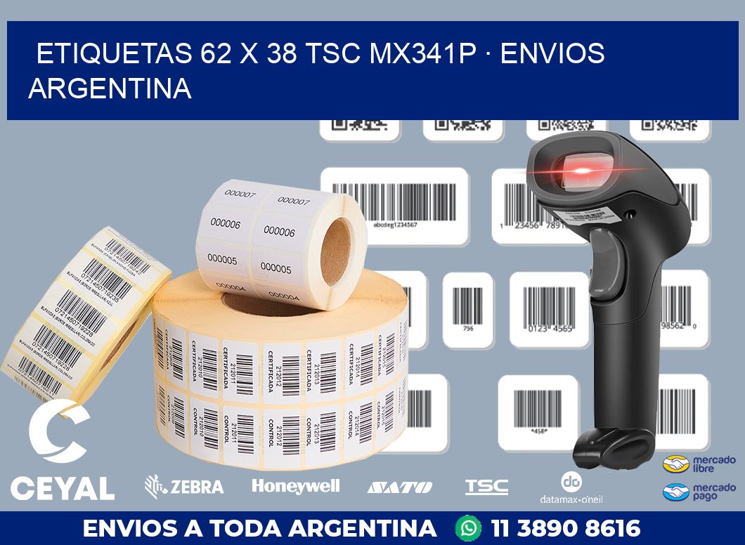 ETIQUETAS 62 x 38 TSC MX341P · ENVIOS ARGENTINA
