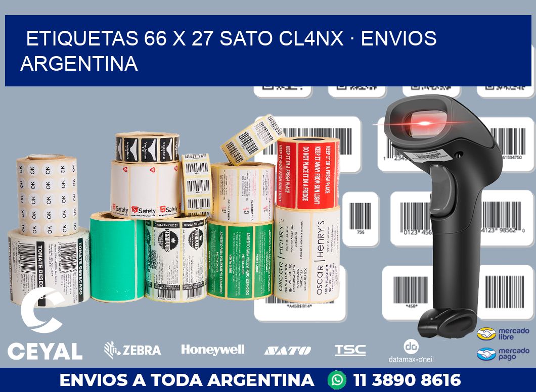 ETIQUETAS 66 x 27 SATO CL4NX · ENVIOS ARGENTINA