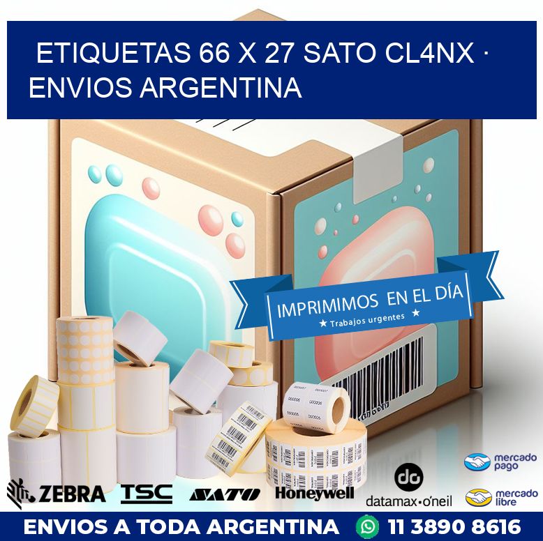 ETIQUETAS 66 x 27 SATO CL4NX · ENVIOS ARGENTINA