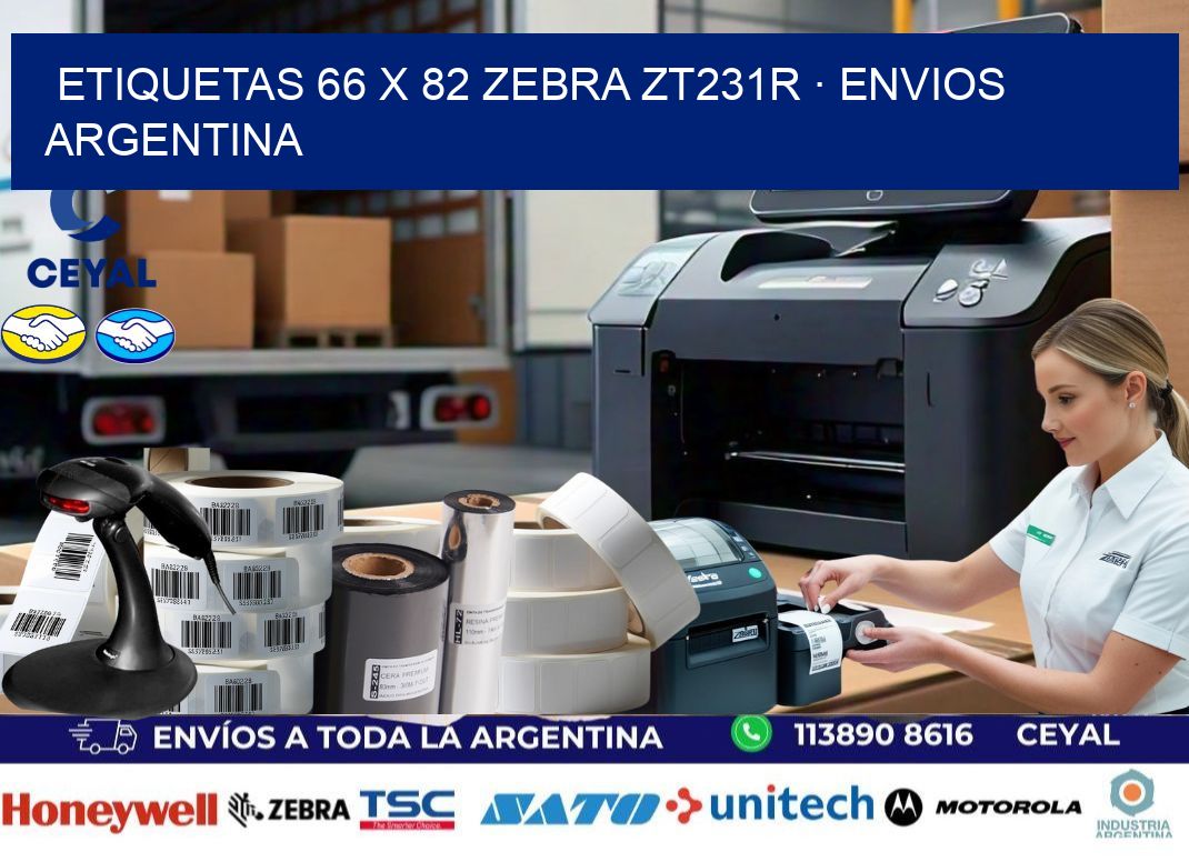 ETIQUETAS 66 x 82 ZEBRA ZT231R · ENVIOS ARGENTINA
