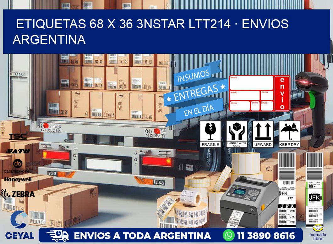 ETIQUETAS 68 x 36 3NSTAR LTT214 · ENVIOS ARGENTINA