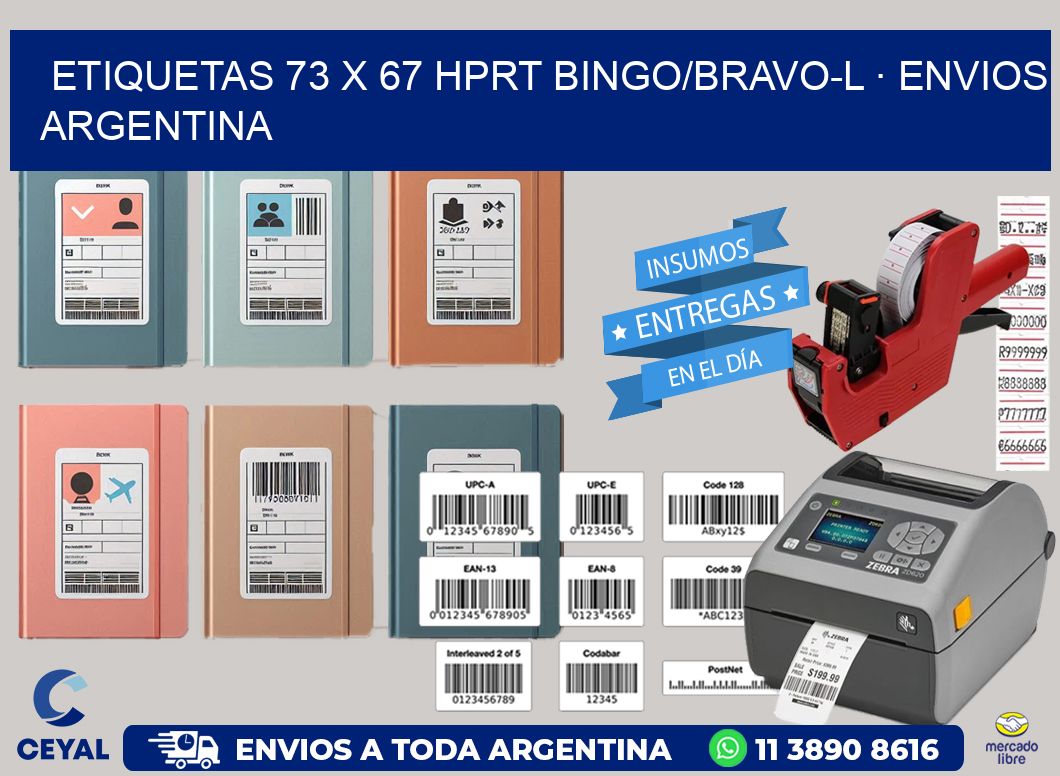 ETIQUETAS 73 x 67 HPRT BINGO/BRAVO-L · ENVIOS ARGENTINA