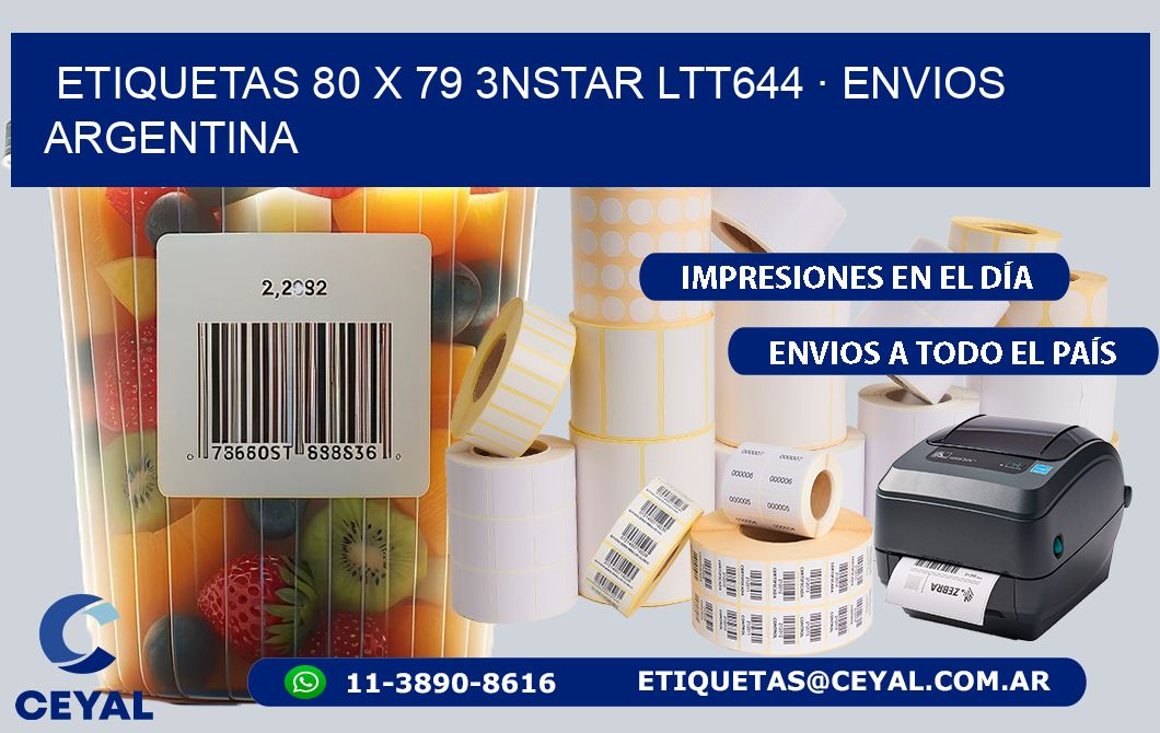 ETIQUETAS 80 x 79 3NSTAR LTT644 · ENVIOS ARGENTINA